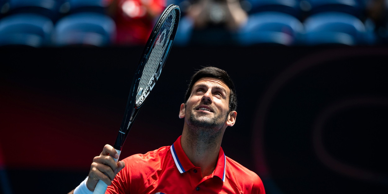NOVAK DJOKOVIC (SRB)TENNIS , AUSTRALIAN OPEN,  MELBOURNE PARK, MELBOURNE, VICTORIA, AUSTRALIA, GRAND SLAM, HARD COURT, OUTDOOR, ITF, ATP, WTA, 2021, © TENNIS PHOTO NETWORK