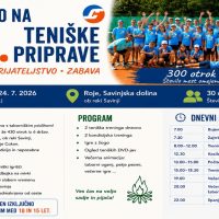 PRIJAVE ODPRTE: 16. teniške priprave Teniške akademije Cokan v Savinjski dolini